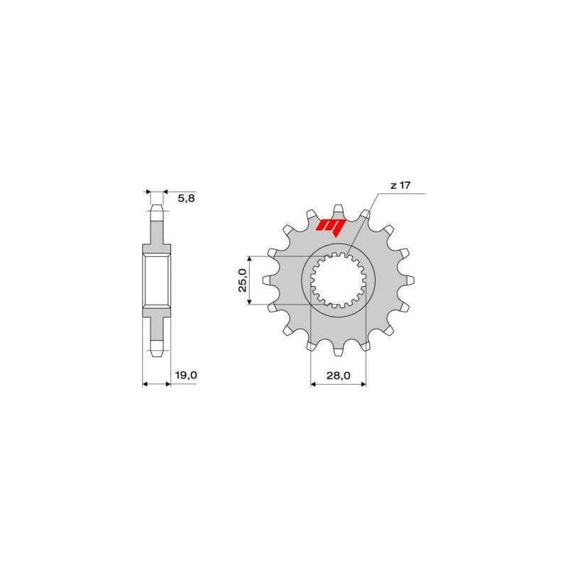 STEEL FRONT SPROCKET FOR 520 CHAIN APRILIA RSV 1000