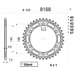 CORONA IN ACCIAIO PER CATENA 525 BMW F 700 GS 2013-2017