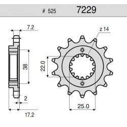 PIGNONE IN ACCIAIO PER CATENA 525 DUCATI MONSTER 796 2010-2013