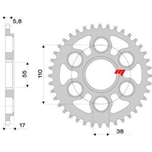 CORONA IN ACCIAIO PER CATENA 525 DUCATI DIAVEL 1200 2011-2018