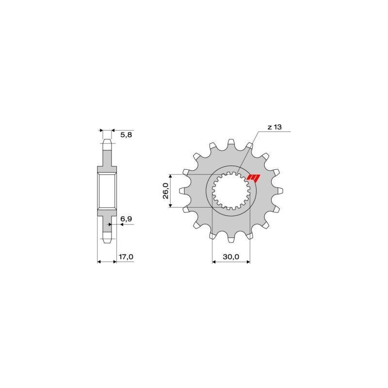 PIGNONE IN ACCIAIO PER CATENA 520 HONDA CBR 954 2002-2003, CBR 929 RR 2000-2001, HORNET 900 2002-2007