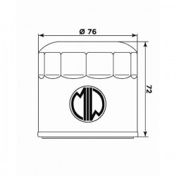 FILTRO DE ACEITE MEIWA 153 DUCATI 848, 848 EVO, 1098, 1098 R, 1098 S, 1198, 1198 SP