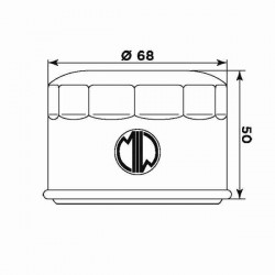 FILTRO DE ACEITE MEIWA 147 YAMAHA FAZER 600 1997-2003, T-MAX 500 2000-2011, T-MAX 530 2012-2016