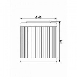 FILTRO DE ACEITE MEIWA 563 HUSQVARNA TC 250 2008, TE 250 2008-2009, TE 310 2009-2010, TC/TE 450/510 2008-2010