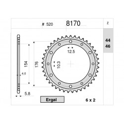 ALUMINIUM REAR SPROCKET FOR 520 CHAIN HONDA CB 1000 R 2008-2017