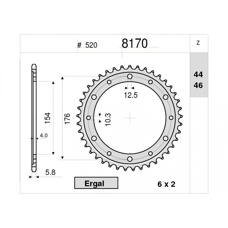 ALUMINIUM-KETTENRAD FÜR KETTE 520 HONDA CB 1000 R 2008-2017