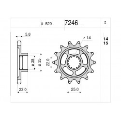 STEEL FRONT SPROCKET FOR 520 CHAIN MV AGUSTA STRADALE 800 2015-2017