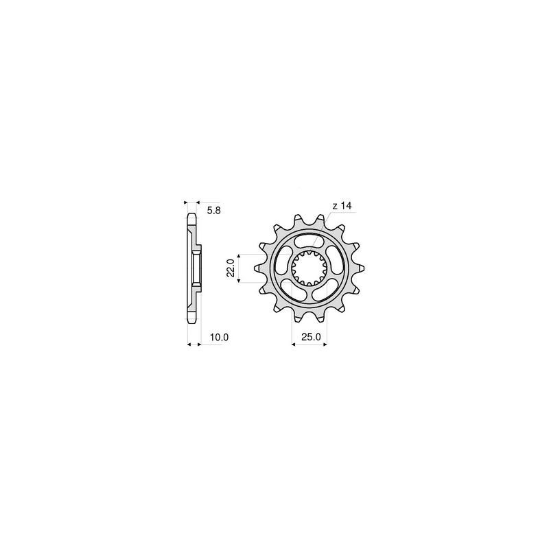 PIGNONE IN ACCIAIO PER CATENA 520 MV AGUSTA BRUTALE 1078 RR 2008-2009, BRUTALE 1090 RR 2010-2018