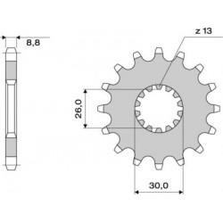 PIGNONE IN ACCIAIO PER CATENA 530 TRIUMPH TIGER 1050 2007-2015, TIGER 1050 SPORT 2013-2016
