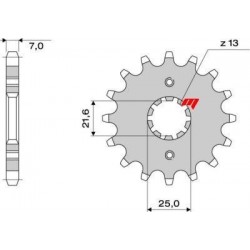 PIGNONE IN ACCIAIO PER CATENA 525 CAGIVA RAPTOR 650 2000-2007