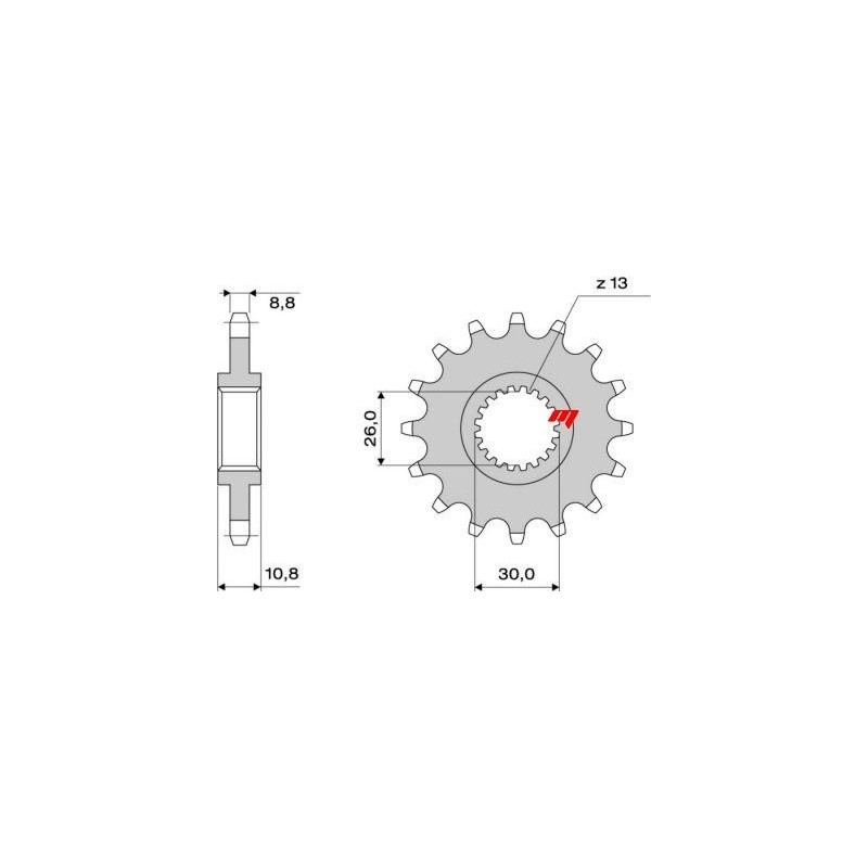 PIGNONE IN ACCIAIO PER CATENA 530 YAMAHA FAZER 1000 2001-2005