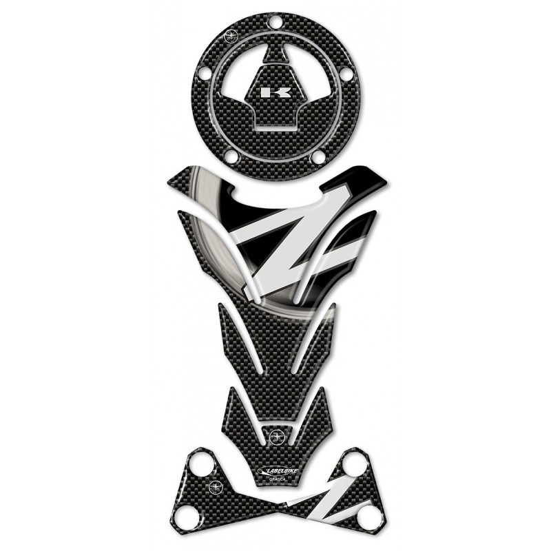 PEGATINAS 3D PROTECTORES TANQUE, TAPA, ELEVADOR MANILLAR KAWASAKI Z 1000 2007-2011