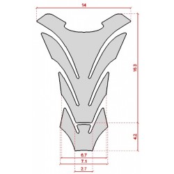 3D STICKER TANK PROTECTION SUZUKI GSX-R CM 14 X 20