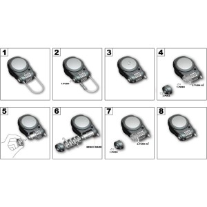 GIVI PADLOCK MIT EINZIEHBAREM KOMBINATIONSSTAHLKABEL