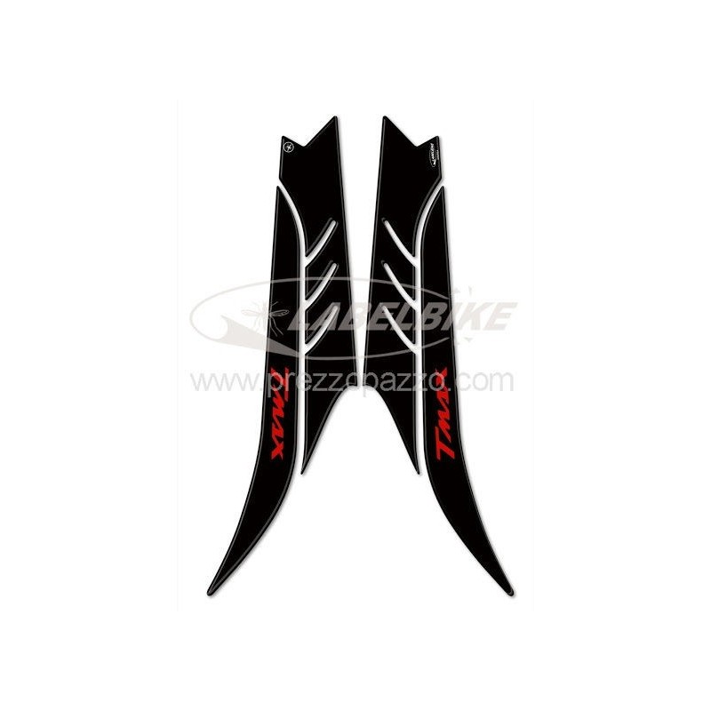 3D STICKER TUNNEL BOOMERANG SEITENSCHUTZ YAMAHA T-MAX 530 2012-2016 SCHWARZ ROT