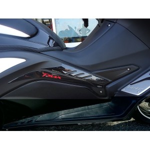 PEGATINA 3D TÚNEL BOOMERANG PROTECCIÓN LATERAL YAMAHA T-MAX 530 2012-2016 NEGRO ROJO