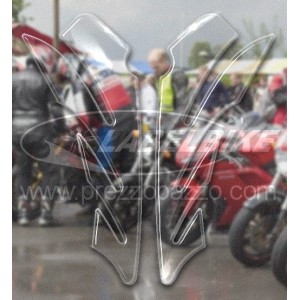 PEGATINAS 3D PROTECCIONES LATERALES DEPÓSITO MOTOCICLETA TRANSPARENTE 16 X 6,3 CM