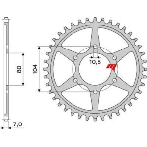 STAHL-KETTENRAD FÜR KETTE 525 KAWASAKI Z 1000 R 2017-2019