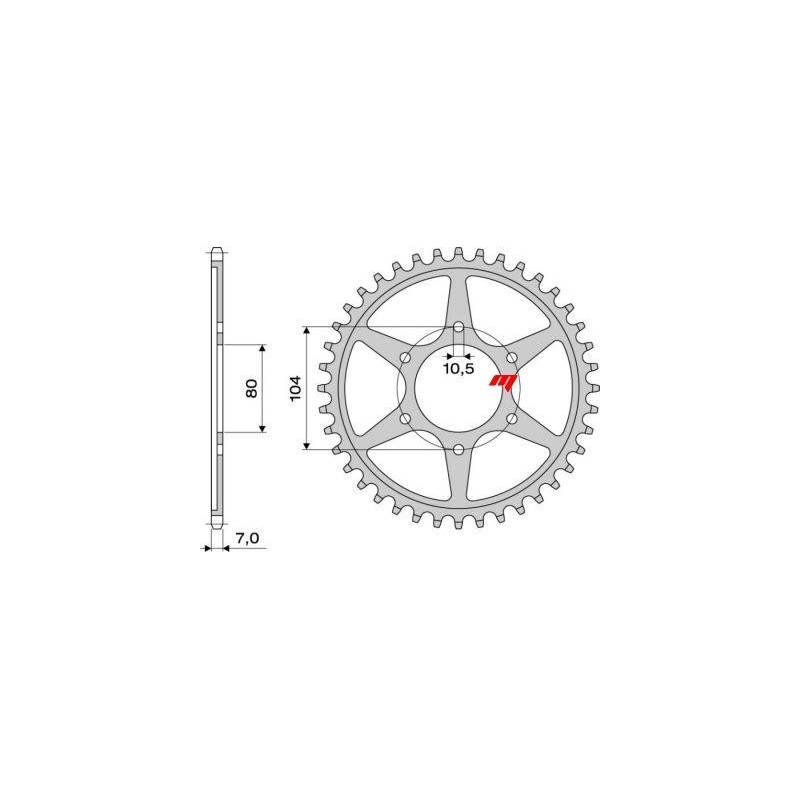 CORONA IN ACCIAIO PER CATENA 525 KAWASAKI Z 1000 R 2017-2019