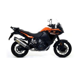 TERMINALE ARROW MAXI RACE-TECH KTM 1090 ADVENTURE 2017-2019, ALLUMINIO DARK/CARBONIO, OMOLOGATO