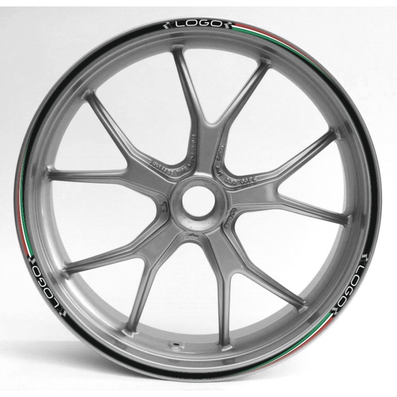 KIT KLEBKANTEN FÜR RADFELGEN SUZUKI GSR 17 "SCHWARZE ITALIENISCHE FLAGGE