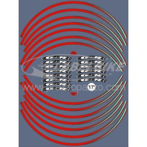 KIT ADHESIVE EDGES FÜR RADFELGEN SUZUKI GSR 17 "RED ITALIAN FLAG
