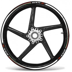 KIT BORDI ADESIVI PER CERCHI RUOTA SUZUKI GSX-R 17" BIANCO BANDIERA ITALIA