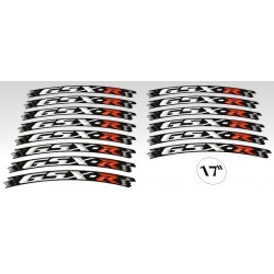 KIT BORDES ADHESIVOS PARA LLANTAS SUZUKI GSX-R 17 "BANDERA ITALIANA BLANCA