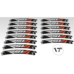 KIT KLEBKANTEN FÜR RADFELGEN APRILIA RSV4 17 "SCHWARZE ITALIENISCHE FLAGGE