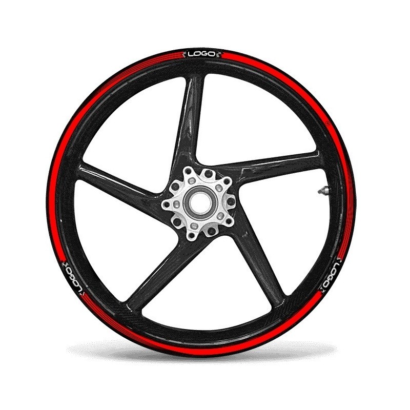 KIT DE BORDES ADHESIVOS PARA LLANTAS MV AGUSTA BRUTALE 17 "ROJO