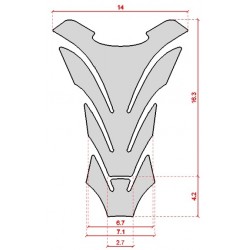 3D STICKERS TANK PROTECTION, CAP AND STEERING PLATE HONDA CBR 600 RR 2005-2006