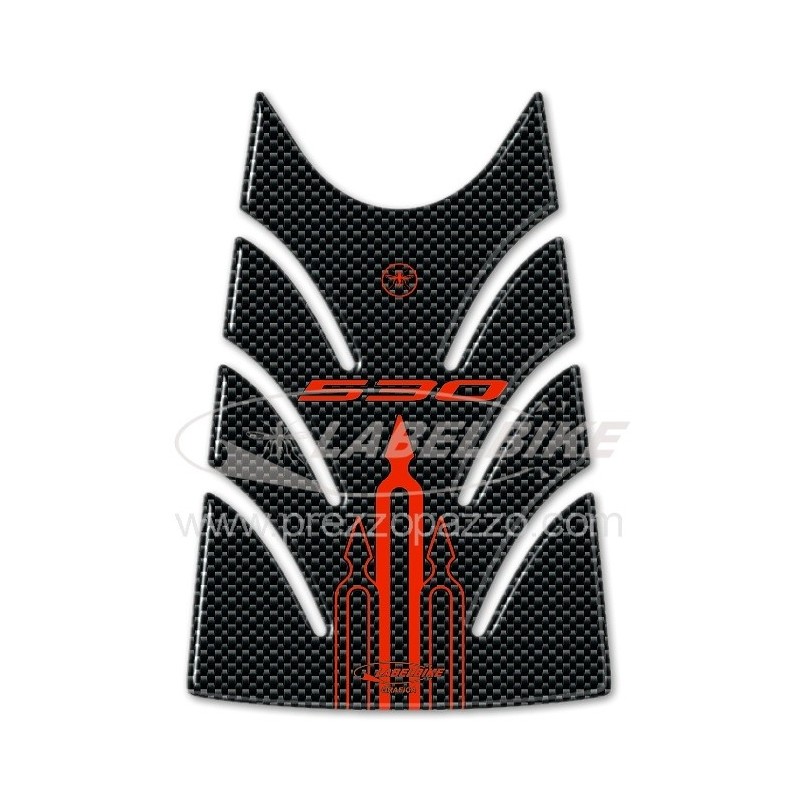 ADESIVO 3D PROTEZIONE SPORTELLO SERBATOIO YAMAHA T-MAX 530 2012-2016 CARBON ROSSO