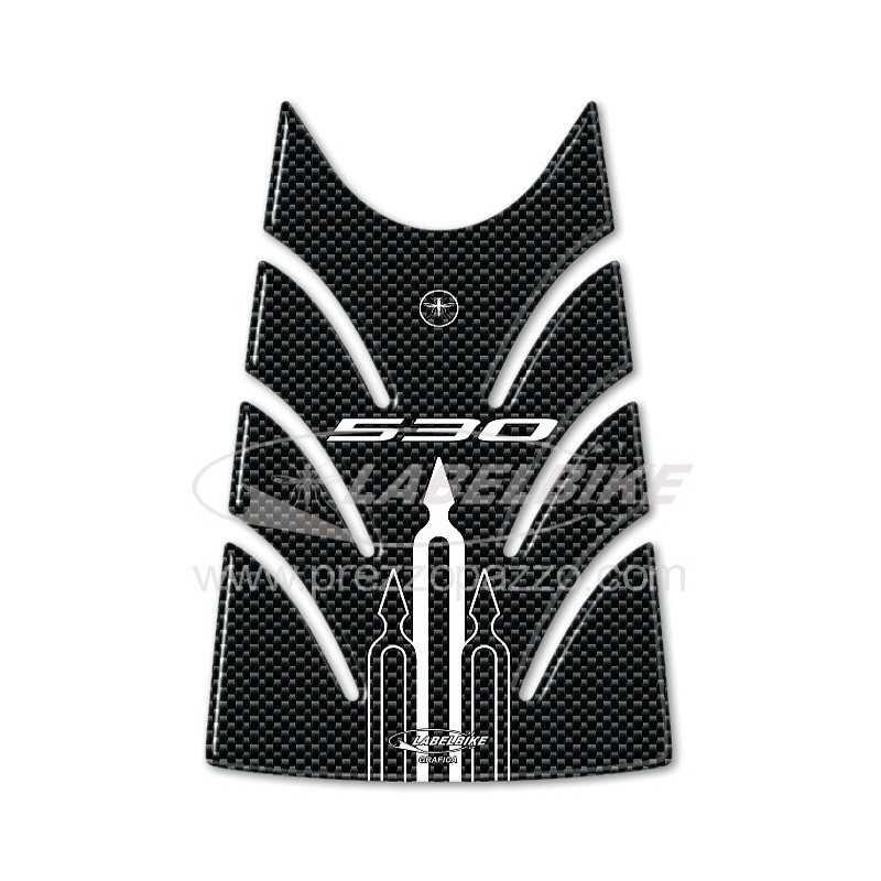 3D STICKER TANK TÜRSCHUTZ YAMAHA T-MAX 530 2012-2016 CARBON WHITE