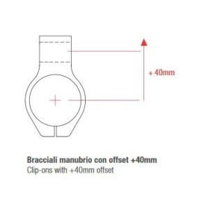 COPPIA MOZZETTI MANUBRIO LIGHTECH RIALZATI + 20 MM DIAM. 48 MM