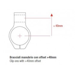 COPPIA MOZZETTI MANUBRIO LIGHTECH RIALZATI + 20 MM DIAM. 55 MM