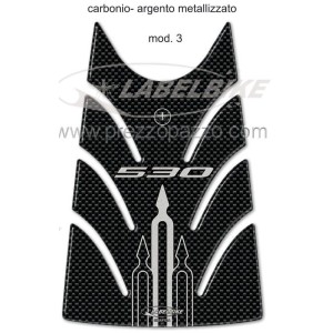 3D STICKER TANK TÜRSCHUTZ YAMAHA T-MAX 530 2012-2016 CARBON/SILBER