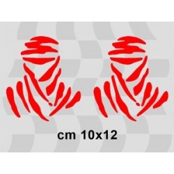 ADESIVO PREFUSTELLATO LOGO DAKAR ROSSO CM 10X12 (2 PZ)