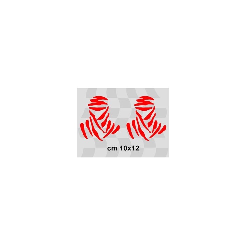 PRE-CUT STICKER DAKAR LOGO RED (2 PCS) 10X12 CM