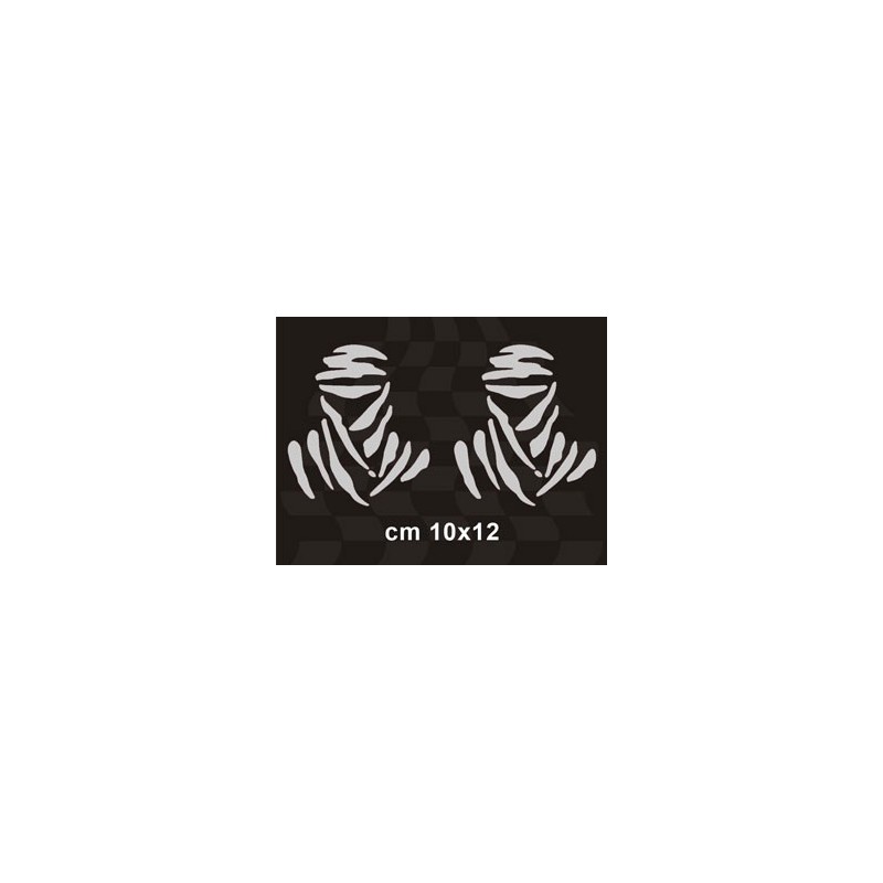 PRE-CUT STICKER DAKAR LOGO SILVER (2 PCS) 10X12 CM