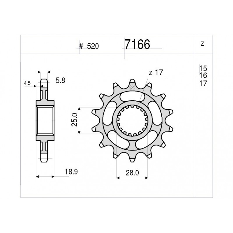 PIÑON DE ACERO PARA CADENA 520 BMW F 800 GS ADVENTURE 2013-2018