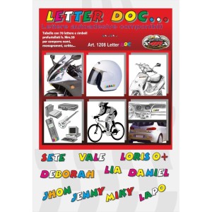 ADESIVI KIT DOC LETTER LETTERE E NUMERI PREFUSTELLATI H 20 MM (70 PZ)