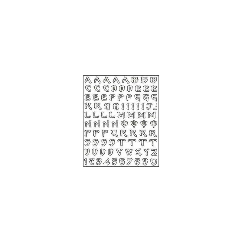 STICKERS KIT MONSTER BRIEF BRIEFE UND ZAHLEN VORGESCHNITTEN (70 ST) H 20 MM