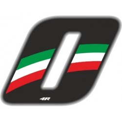 ADESIVO RACING FLAG NUMERO 0 ALTEZZA 10 CM