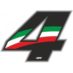 ADESIVO RACING FLAG NUMERO 4 ALTEZZA 10 CM