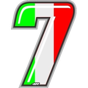 STICKER RACING ITA NUMMER 7 HÖHE 10 CM