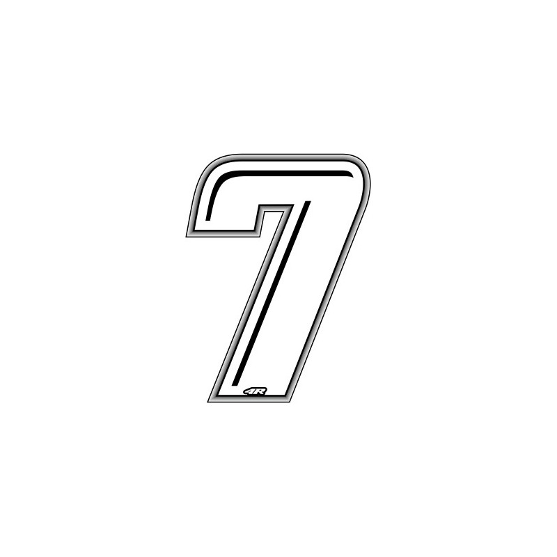 ADHESIVE RACING WHITE NUMBER 7 HEIGHT 10 CM