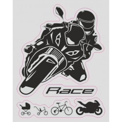 ADESIVO LOGO EVOLUZIONE MOTO RACE CM 12 X 10