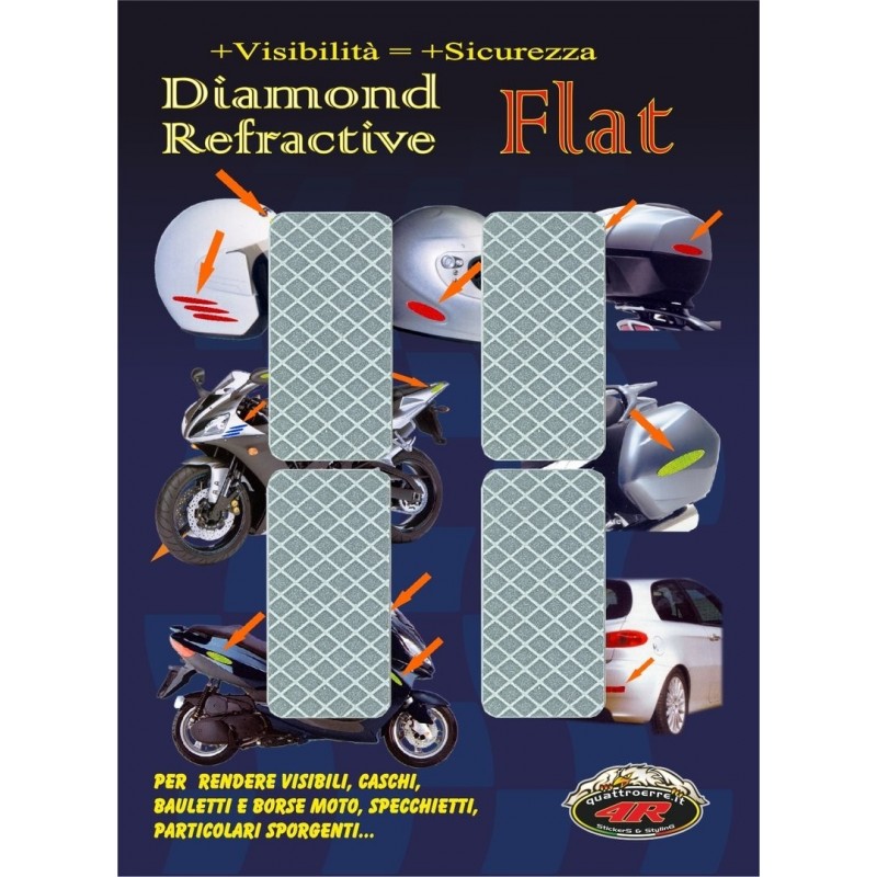 HIGH VISIBILITY REFLECTIVE ADHESIVE WHITE CM 5 X 2,5 (4 PCS)