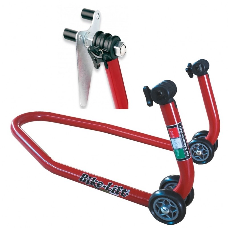 MOTORCYCLE FRONT STAND WITH ROLLER SUPPORTS