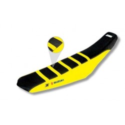 FUNDA ASIENTO BLACKBIRD ZEBRA SUZUKI RM 125/250 2001-2020, NEGRO/AMARILLO